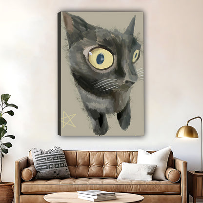 Funny Cat Art -  Canvas Wall Art - Abstract Funny Living Room Decor| Liberty Signs #SZ020