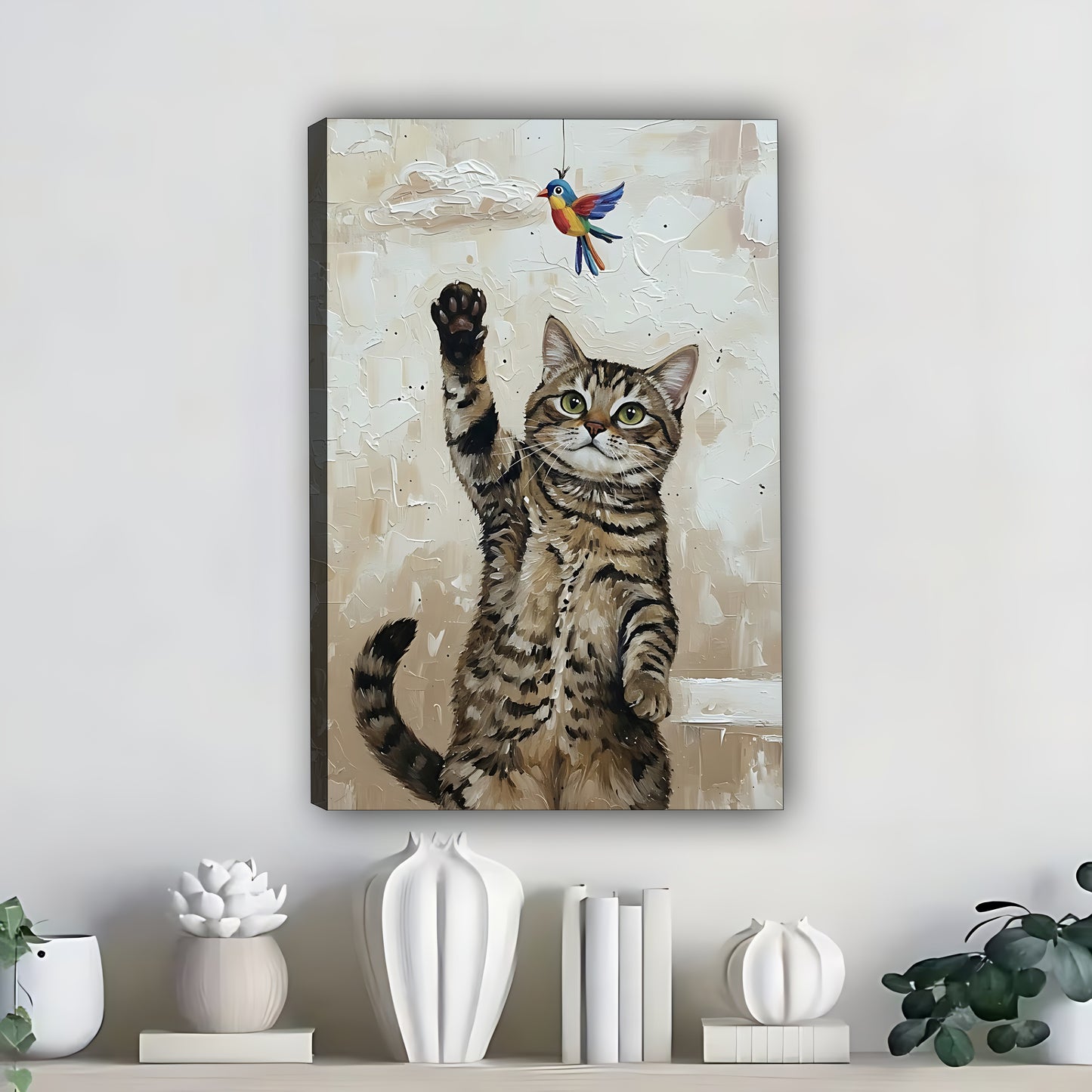 Funny Cat Art - Canvas Wall Art - Abstract Funny Living Room Decor| Liberty Signs #SZ302