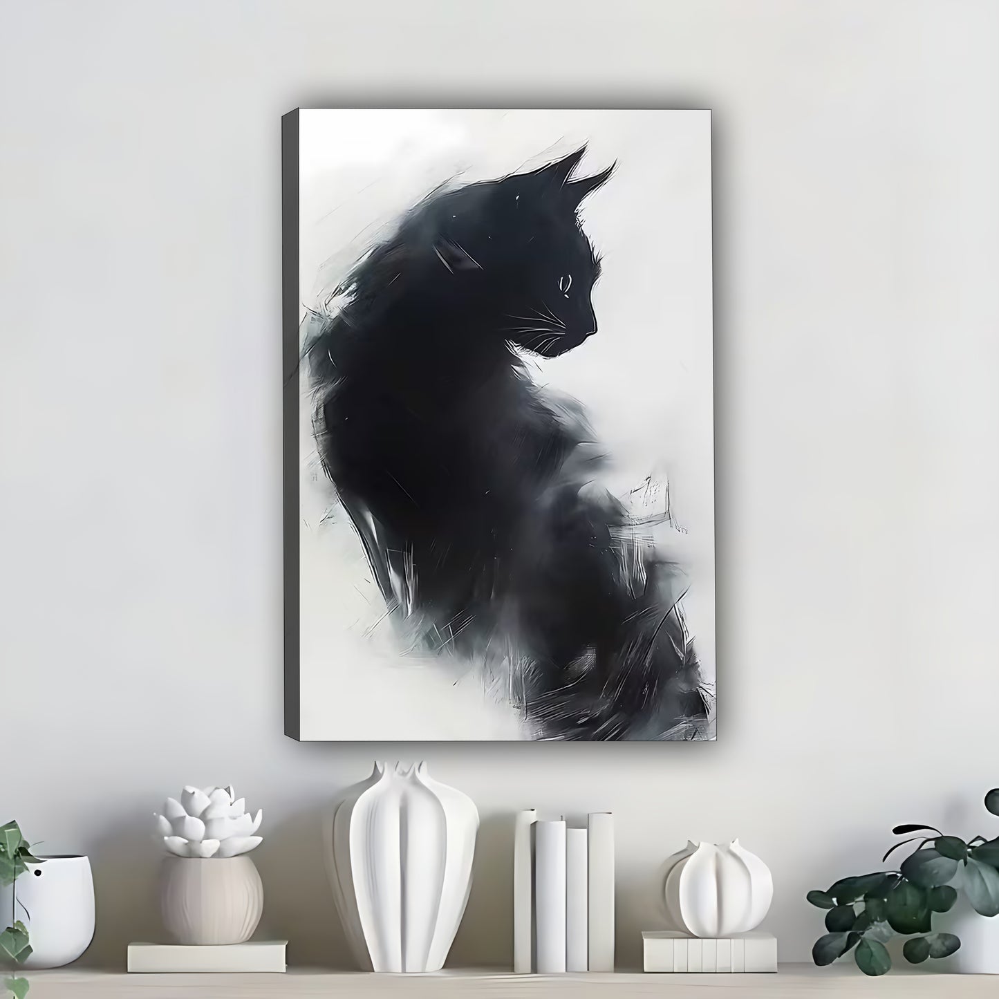 Funny Cat Art - Canvas Wall Art - Abstract Funny Living Room Decor| Liberty Signs #SZ335