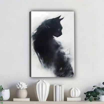 Funny Cat Art - Canvas Wall Art - Abstract Funny Living Room Decor| Liberty Signs #SZ335