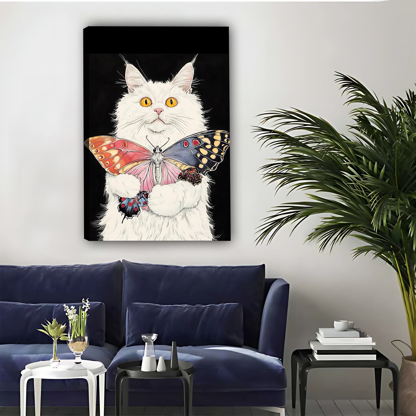 Funny Cat Art - Canvas Wall Art - Abstract Funny Living Room Decor| Liberty Signs #SZ032