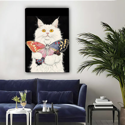 Funny Cat Art - Canvas Wall Art - Abstract Funny Living Room Decor| Liberty Signs #SZ032