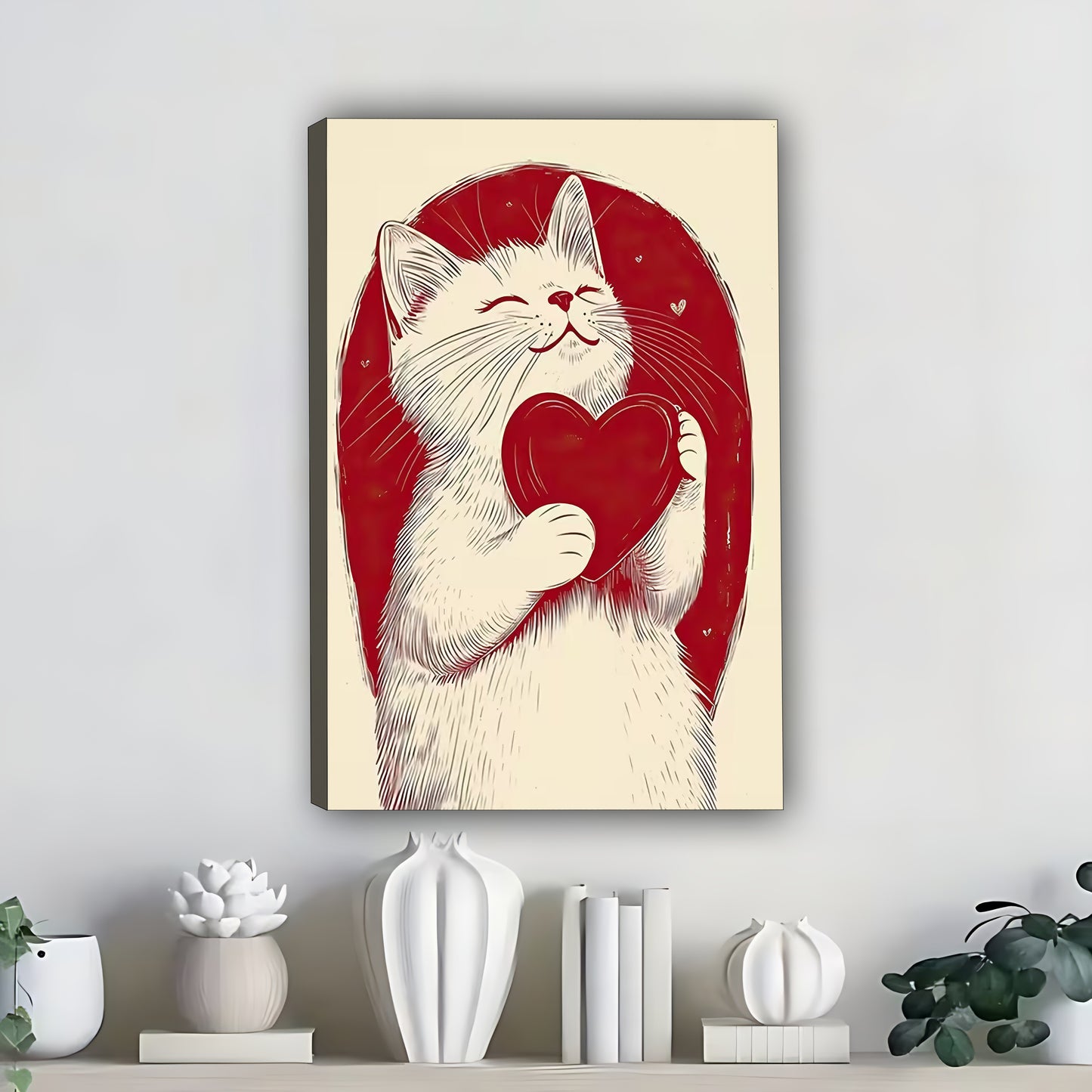 Funny Cat Art - Canvas Wall Art - Abstract Funny Living Room Decor| Liberty Signs #SZ330