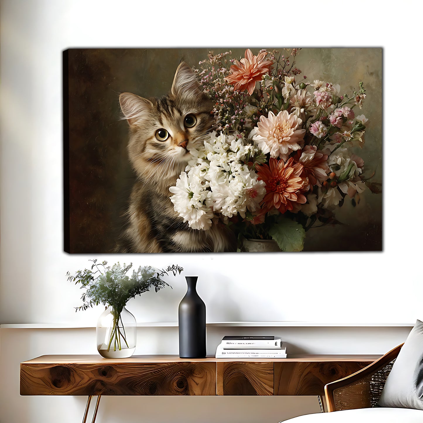 Funny Cat Art - Canvas Wall Art - Abstract Funny Living Room Decor| Liberty Signs #HZ091