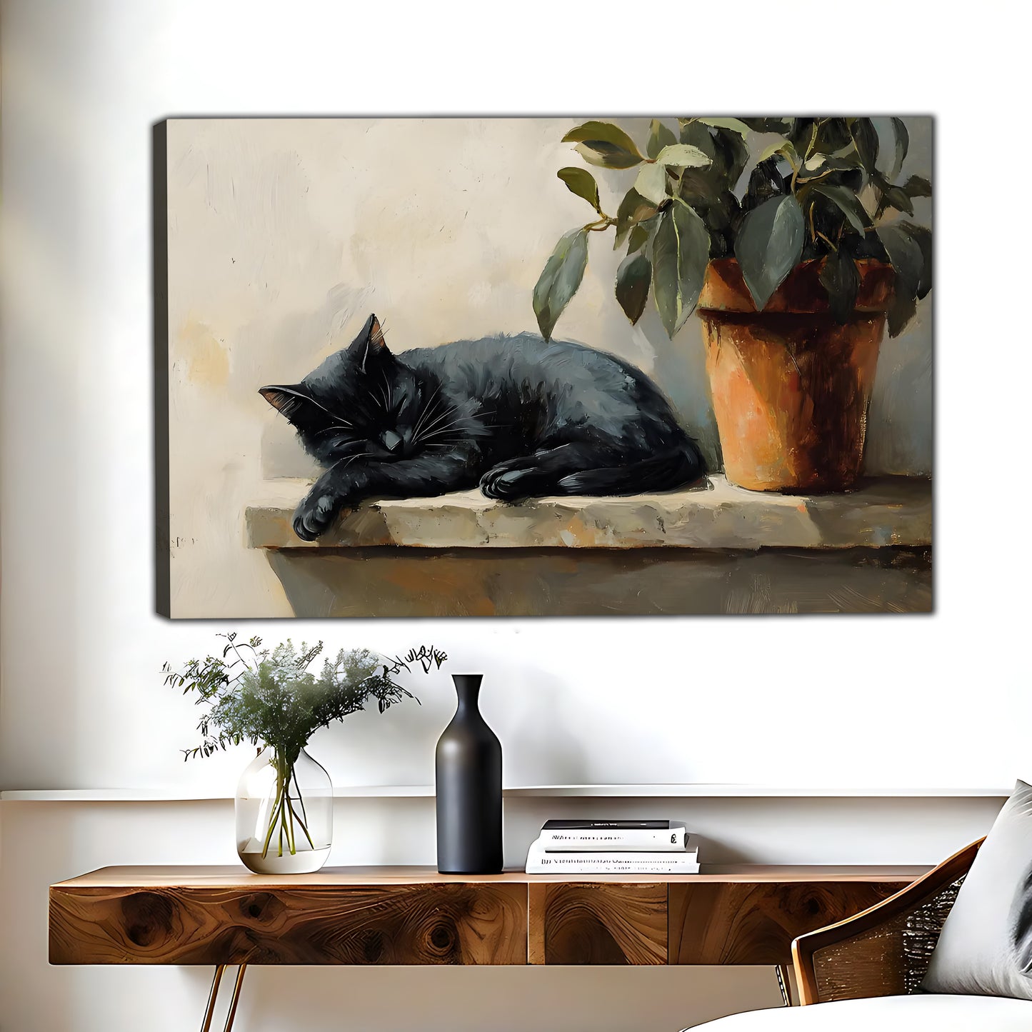 Funny Cat Art - Canvas Wall Art - Abstract Funny Living Room Decor| Liberty Signs #HZ060