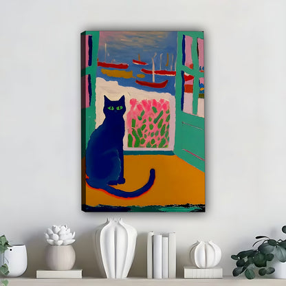 Funny Cat Art - Canvas Wall Art - Abstract Funny Living Room Decor| Liberty Signs #SZ293