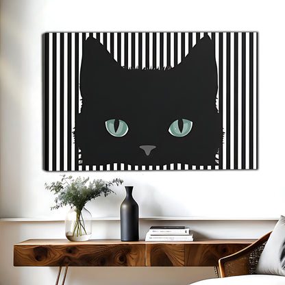 Funny Cat Art - Canvas Wall Art - Abstract Funny Living Room Decor| Liberty Signs #HZ086