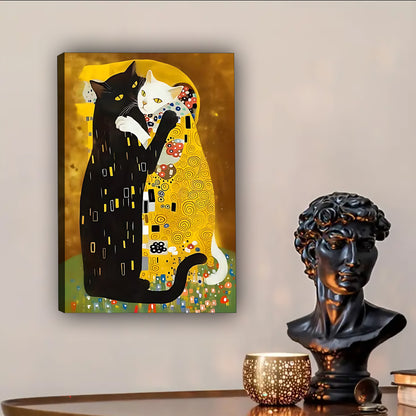 Funny Cat Art - Canvas Wall Art - Abstract Funny Living Room Decor| Liberty Signs #SZ236