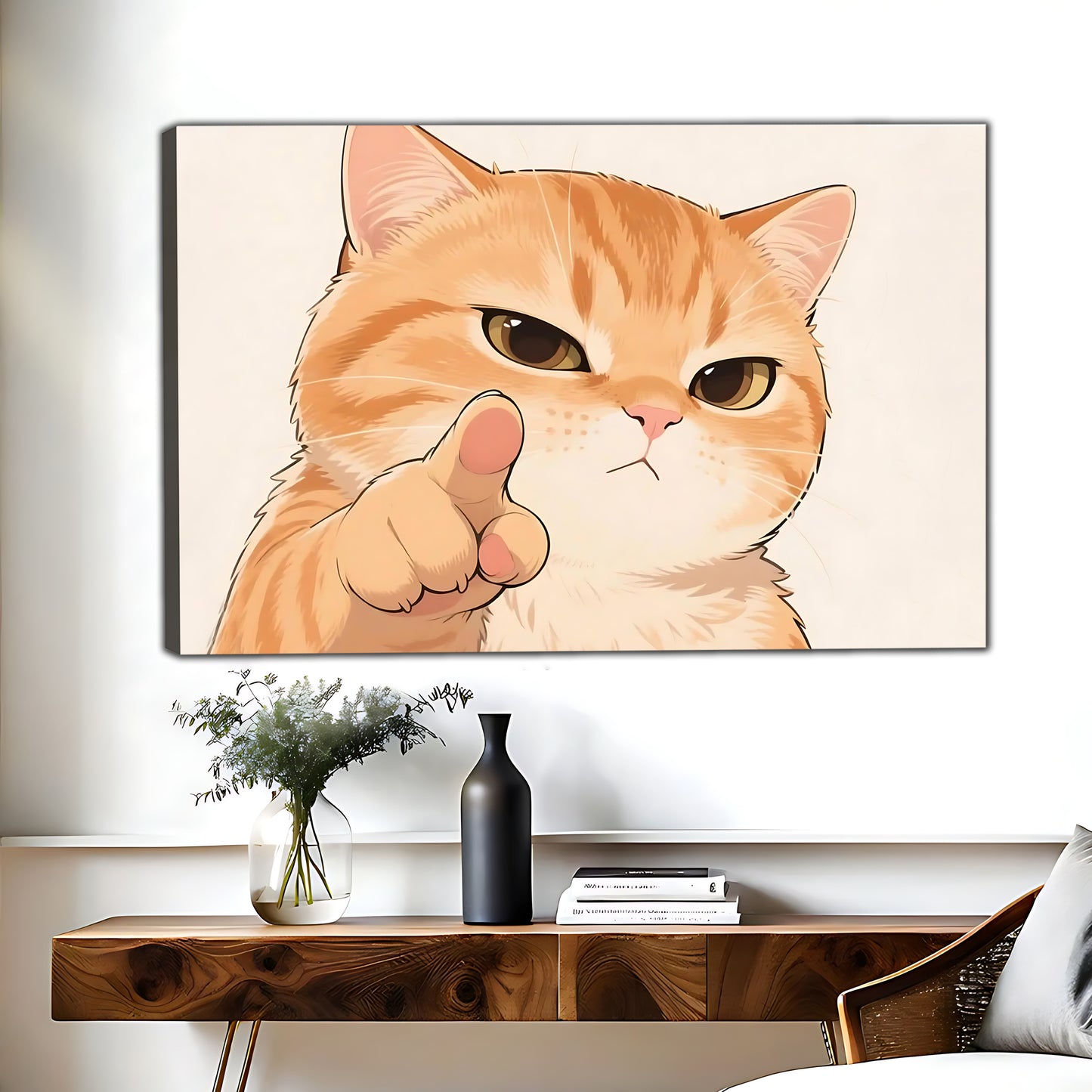 Funny Cat Art - Canvas Wall Art - Abstract Funny Living Room Decor| Liberty Signs #HZ041