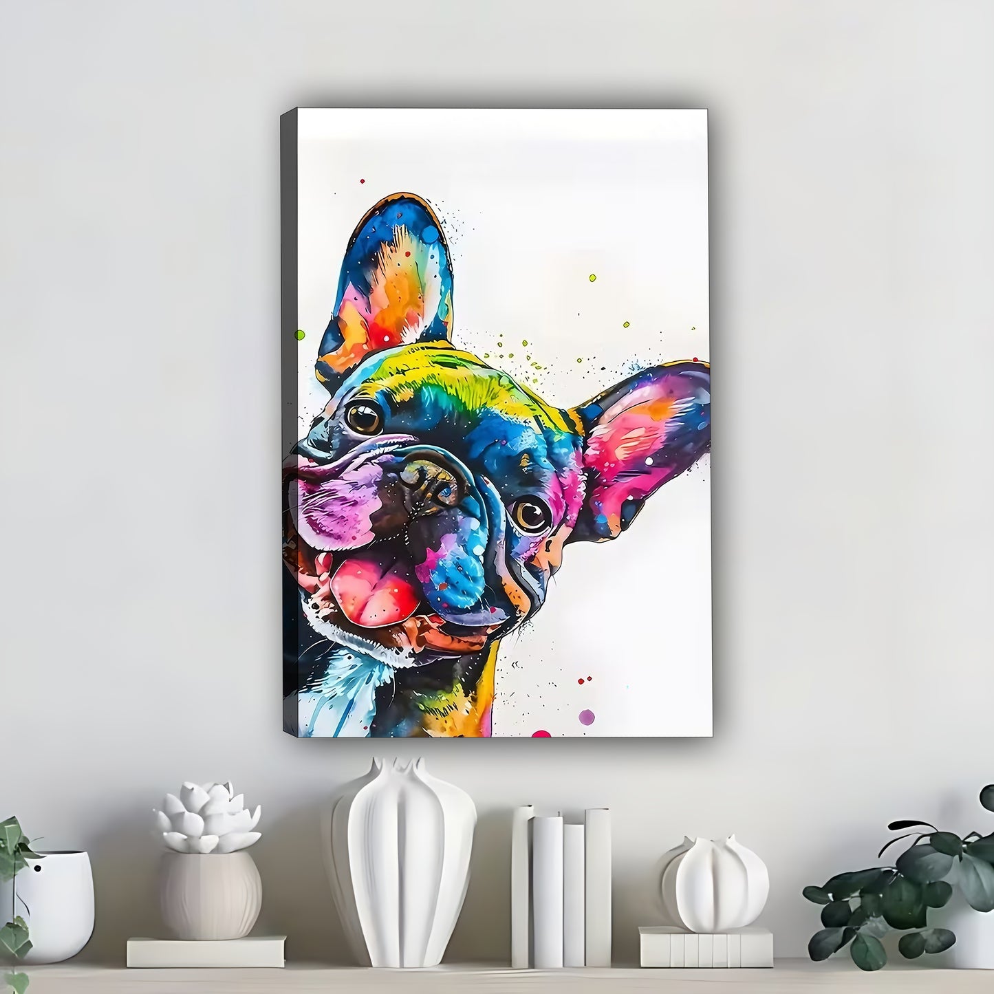 Funny Dog Art - Canvas Wall Art - Abstract Funny Living Room Decor| Liberty Signs #SZ305