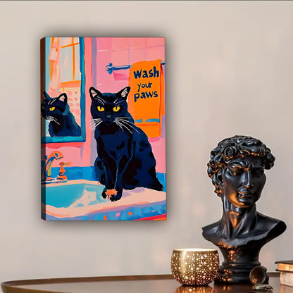 Funny Cat Art - Canvas Wall Art - Abstract Funny Living Room Decor| Liberty Signs #SZ152
