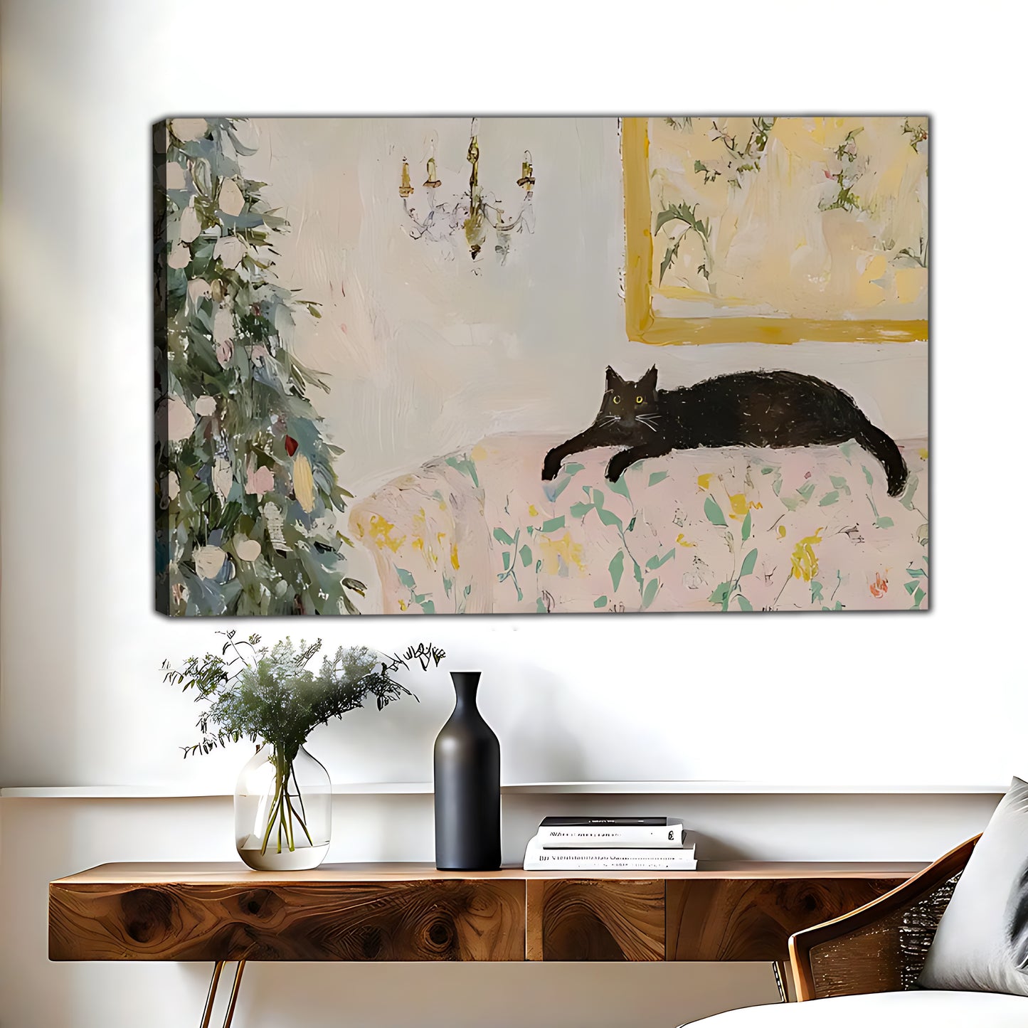 Funny Cat Art - Canvas Wall Art - Abstract Funny Living Room Decor| Liberty Signs #HZ073