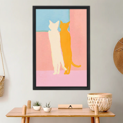 图1 极简双猫背影木框场景