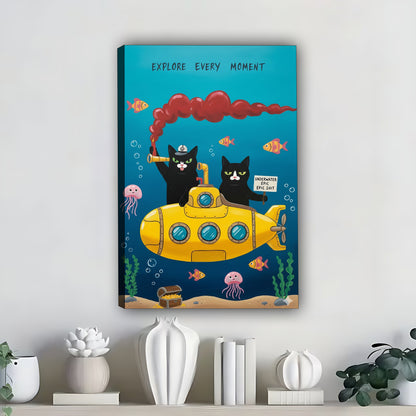 Funny Cat Art - Canvas Wall Art - Abstract Funny Living Room Decor| Liberty Signs #SZ320