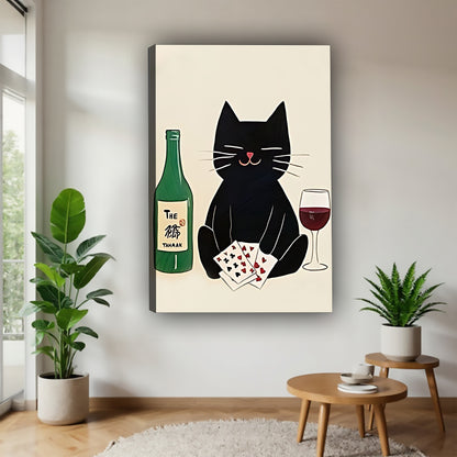 Funny Cat Art - Canvas Wall Art - Abstract Funny Living Room Decor| Liberty Signs #SZ093