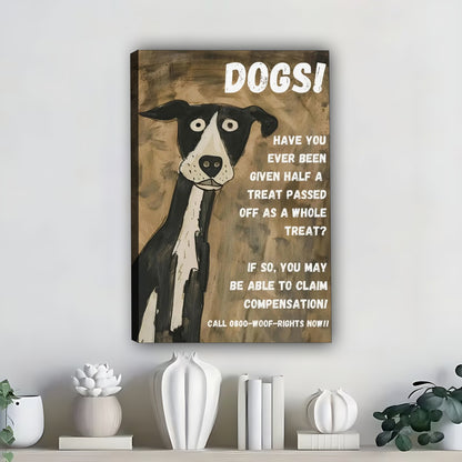 Funny Dog Art - Canvas Wall Art - Abstract Funny Living Room Decor| Liberty Signs #SZ337