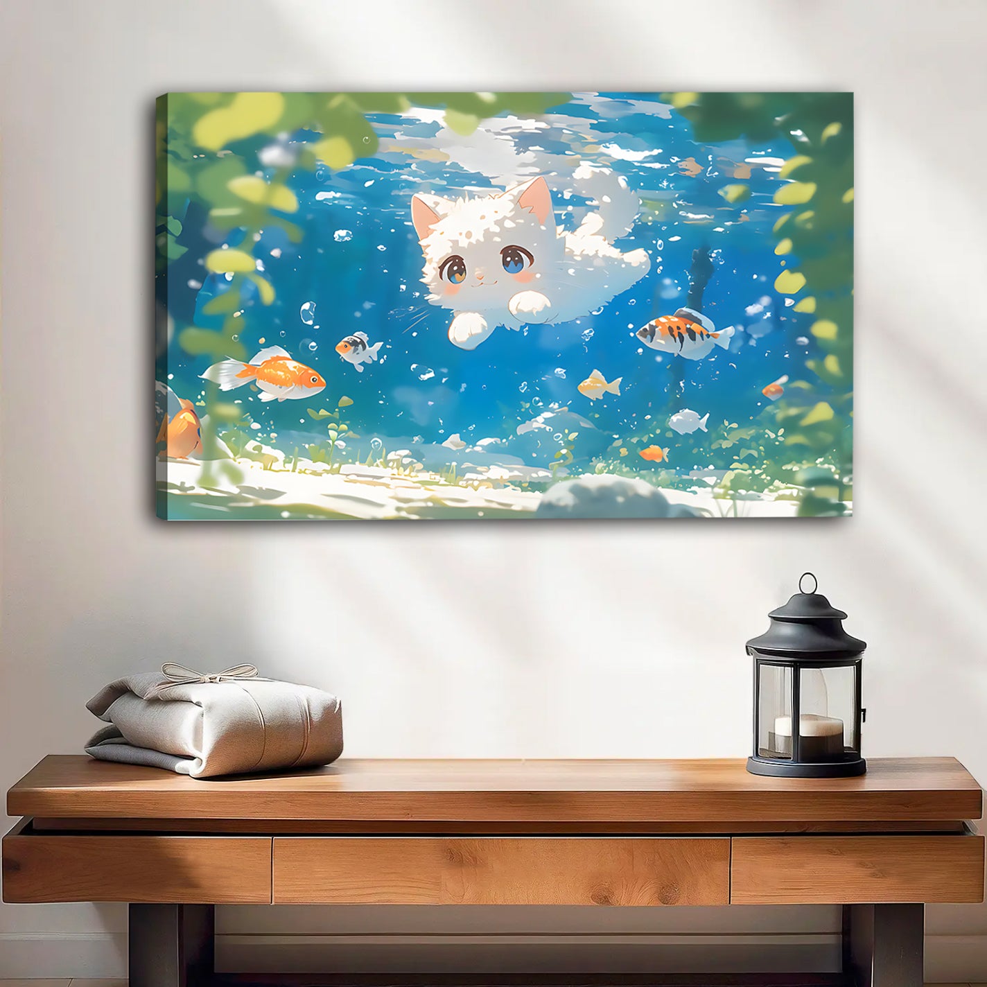 Funny Cat Art -  Canvas Wall Art - Abstract Funny Living Room Decor| Liberty Signs  #HZ010