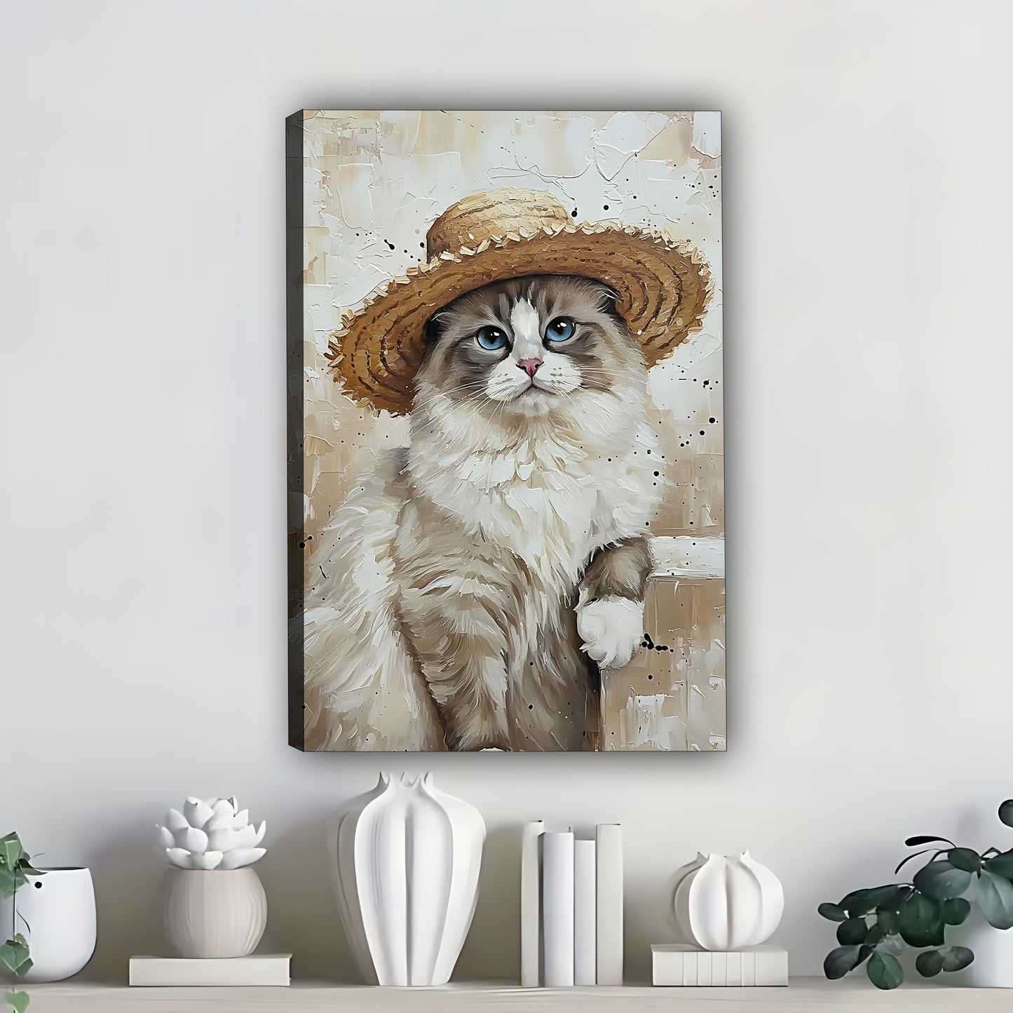 Funny Cat Art - Canvas Wall Art - Abstract Funny Living Room Decor| Liberty Signs #SZ300