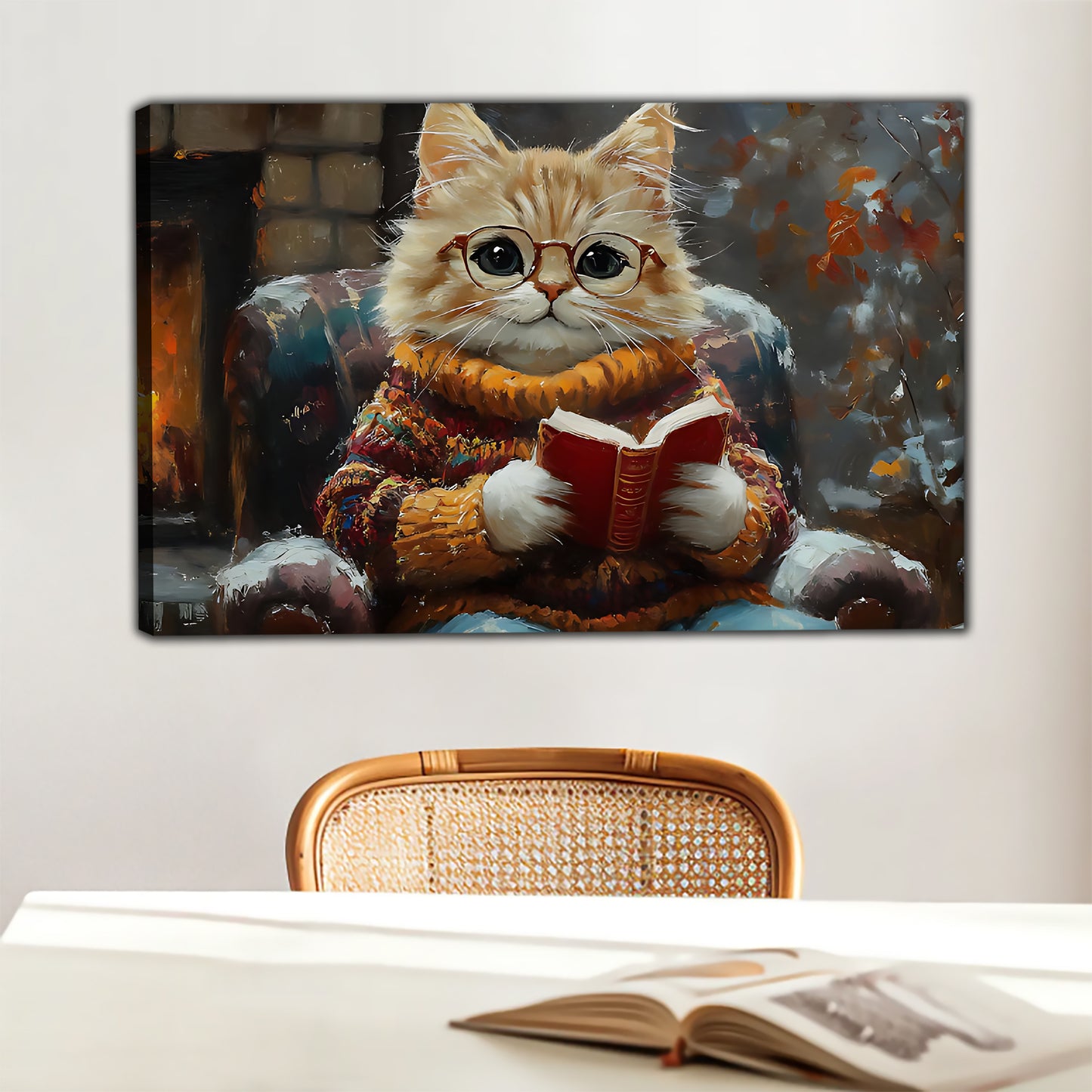 Funny Cat Art - Canvas Wall Art - Abstract Funny Living Room Decor| Liberty Signs #HZ066
