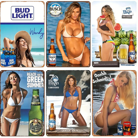 8x12 Pin-Up Girl Metal Sign – Retro Tin Wall Art for Garage & Bar Decor | Liberty Signs #ZH3011