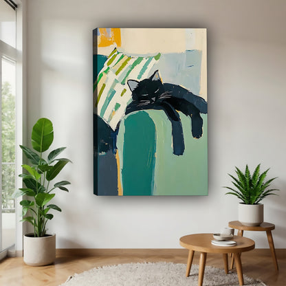 Funny Cat Art - Canvas Wall Art - Abstract Funny Living Room Decor| Liberty Signs #SZ208