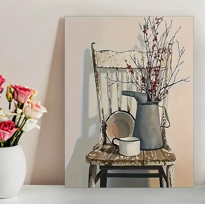 12x16 Pink Peony Floral Canvas Art – Elegant Botanical Print for Bedroom & Entryway | Liberty Signs #F2001