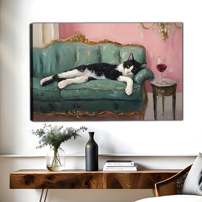 Funny Cat Art - Canvas Wall Art - Abstract Funny Living Room Decor| Liberty Signs #HZ053