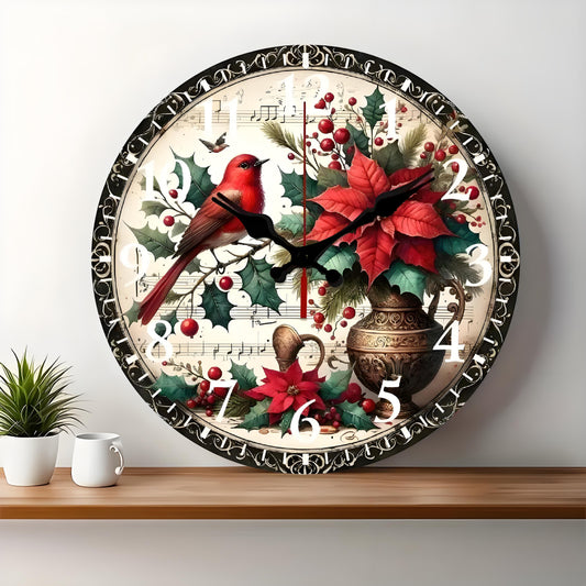 10x10 Decorative Wall Clock  – Ticking Wooden Wall Clock for Living Room or Hallway | Liberty Signs#S1013