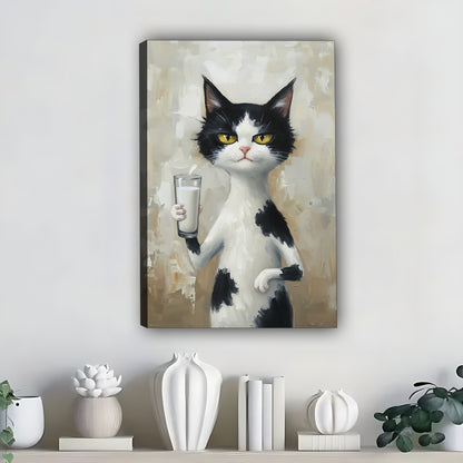 Funny Cat Art - Canvas Wall Art - Abstract Funny Living Room Decor| Liberty Signs #SZ271