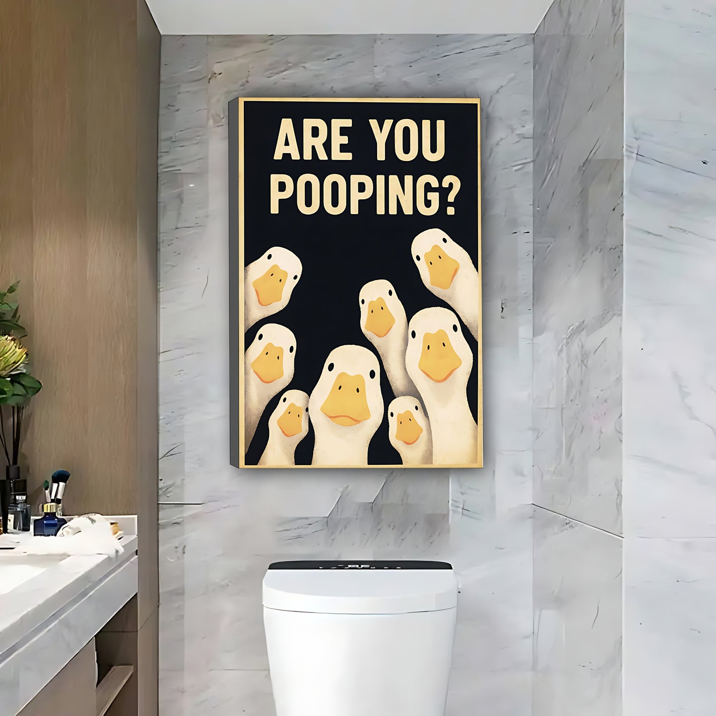 Funny Duck Art - Canvas Wall Art - Abstract Funny Living Room Decor| Liberty Signs #SZ186