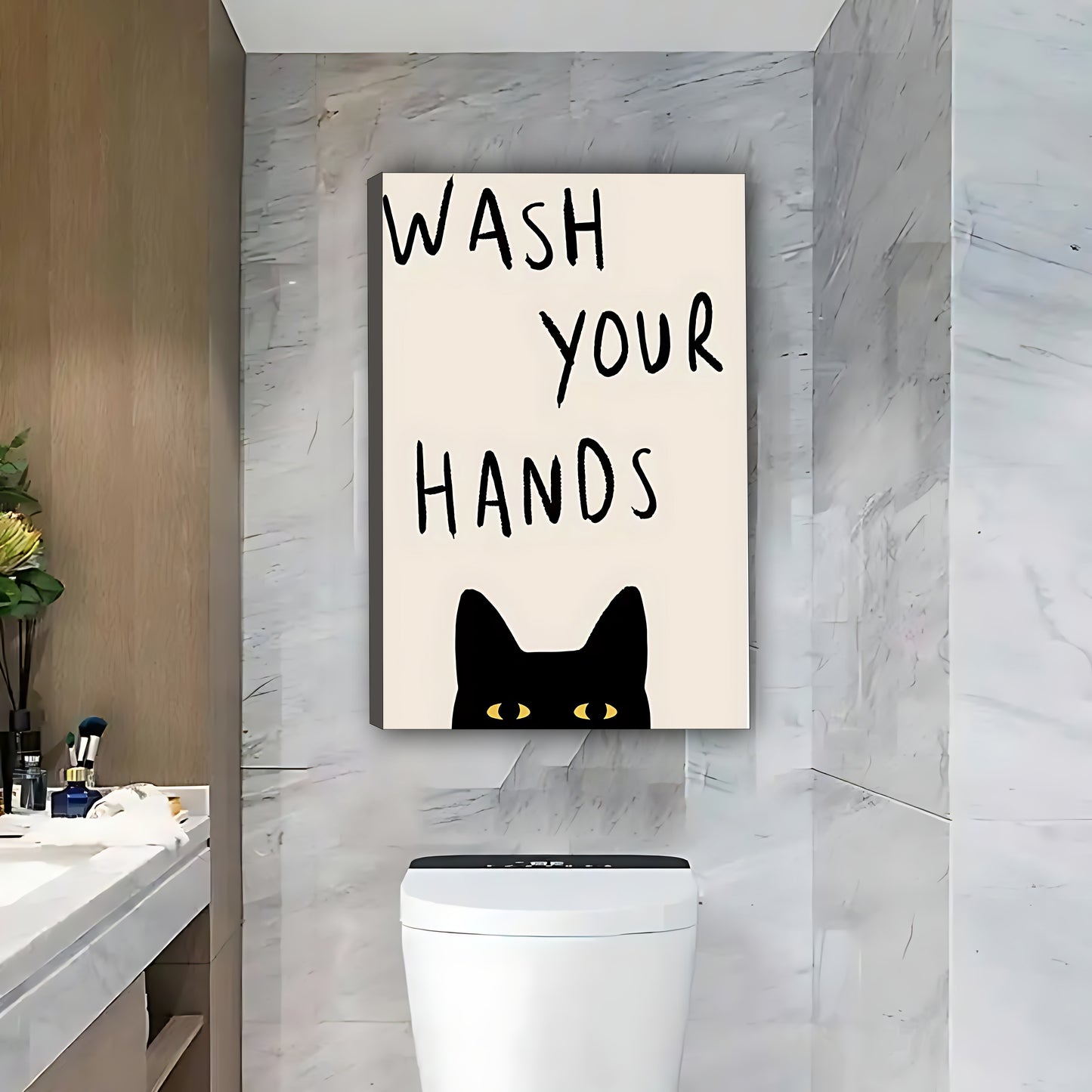 Funny Cat Art - Canvas Wall Art - Abstract Funny Living Room Decor| Liberty Signs #SZ248