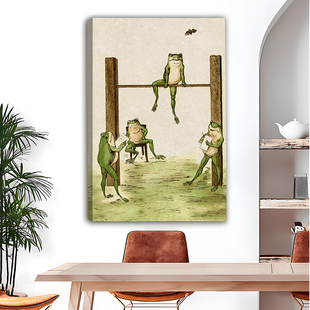 Vintage Frog Whimsical Animal Wall Art Print l2721
