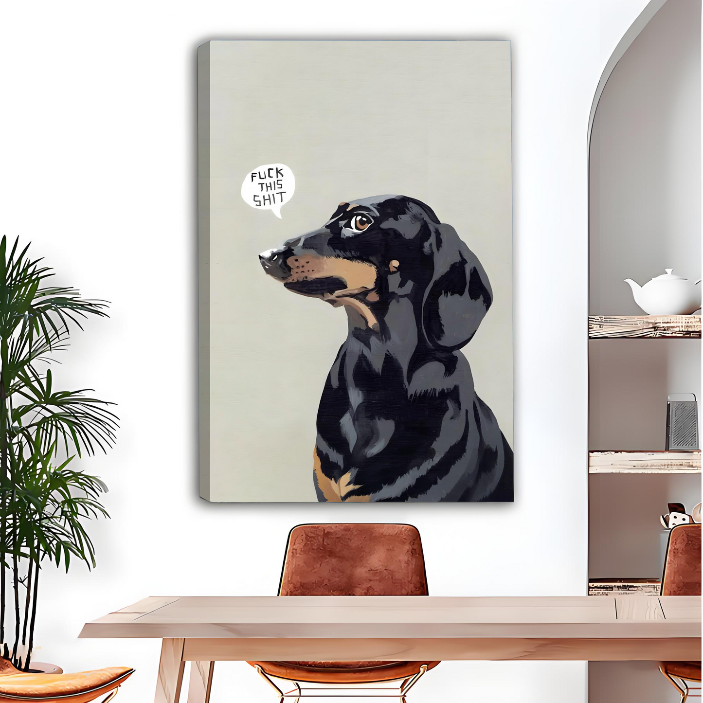 Funny Dachshund Dog Sassy Quote Framed Canvas Wall Art l2643