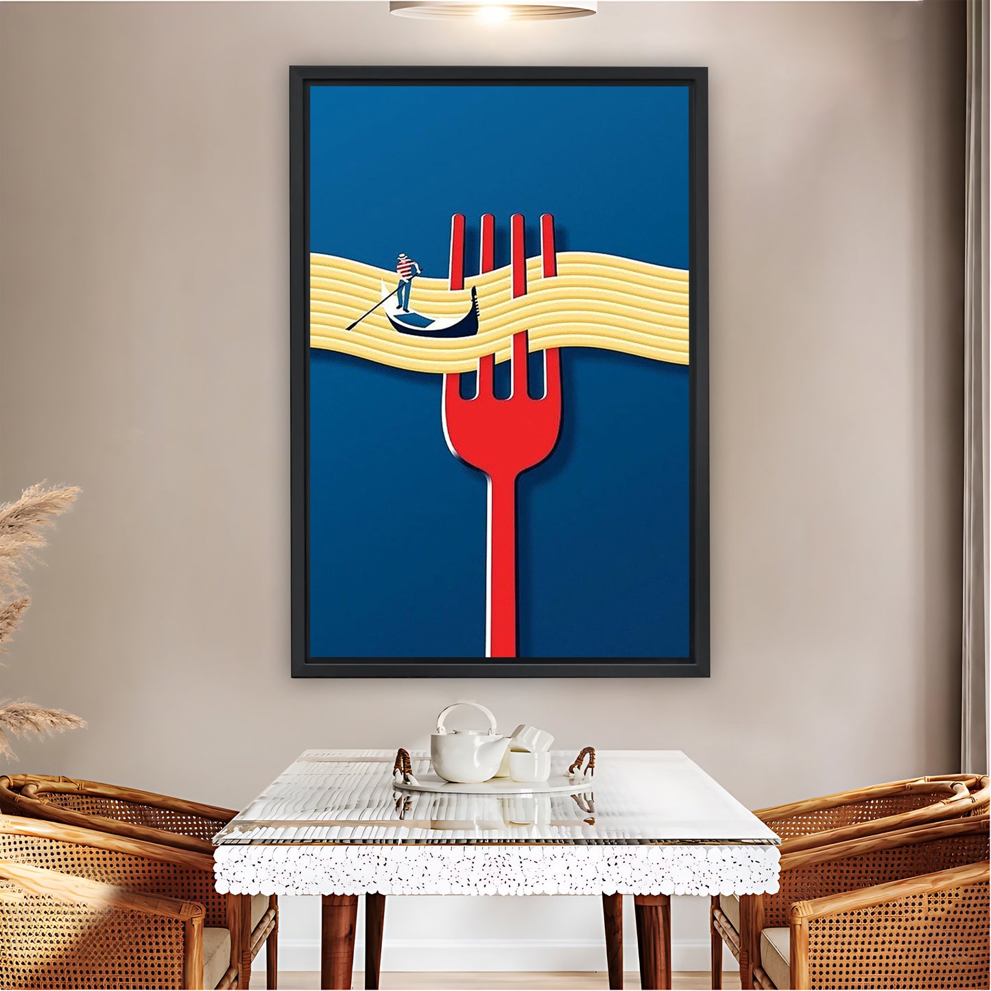 Surreal Fork & Pasta Adventure Art Print|Liberty Signs #L834