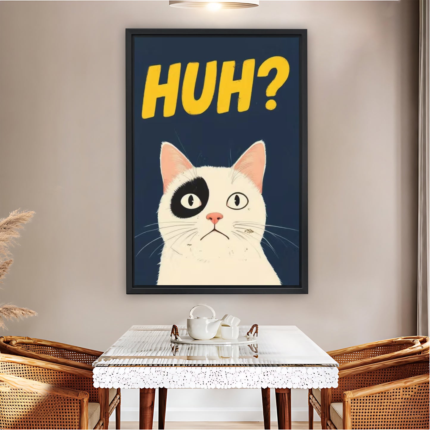 "HUH?" Confused Cat Meme Wall Art Print| Liberty Signs #L1586