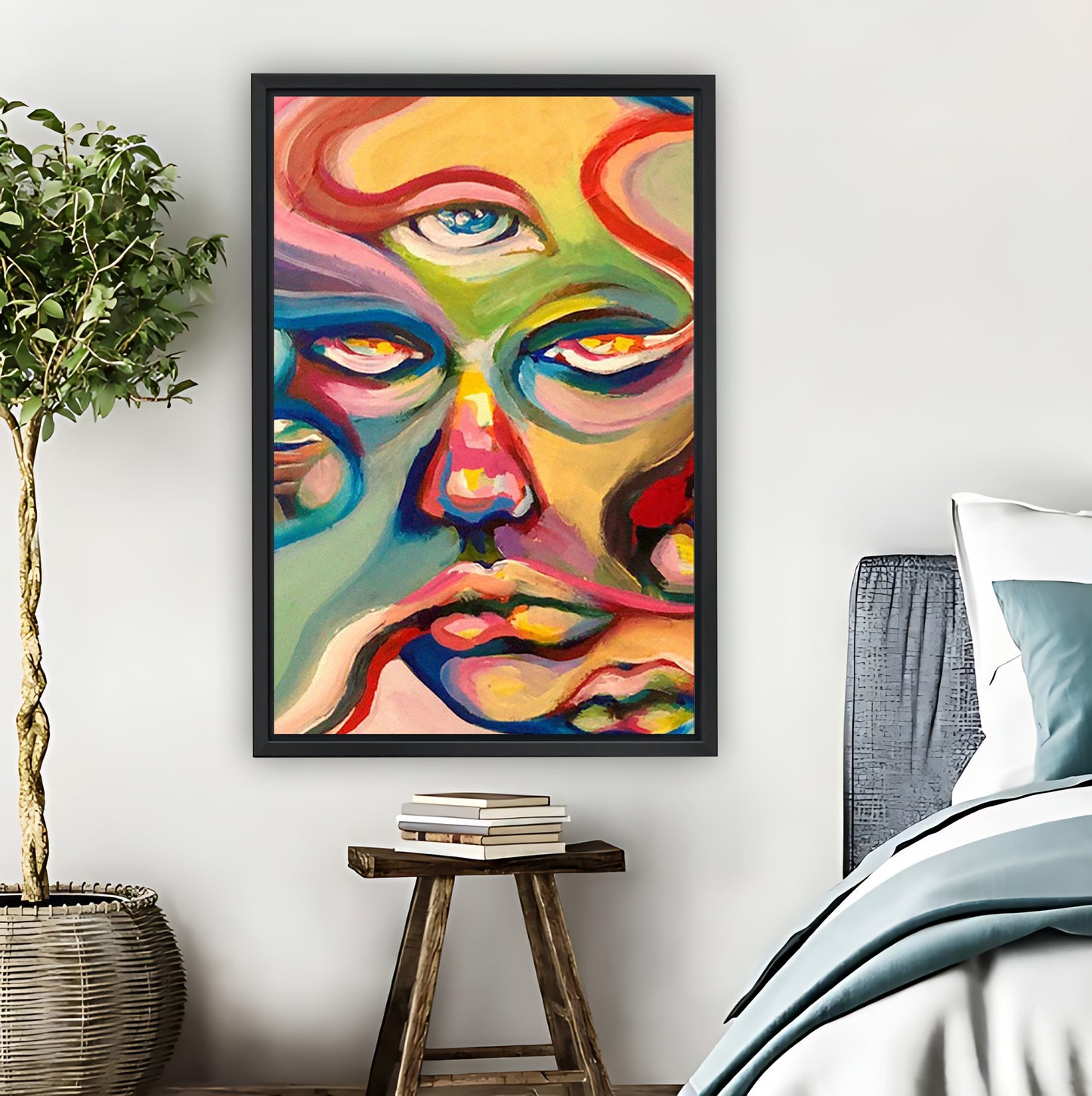 Trippy Psychedelic Face Abstract Wall Art Print|Liberty Signs #L840