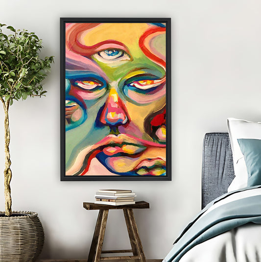 Trippy Psychedelic Face Abstract Wall Art Print|Liberty Signs #L840