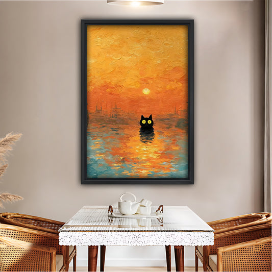 Sunset Cat Seascape Art|Liberty Signs #L509