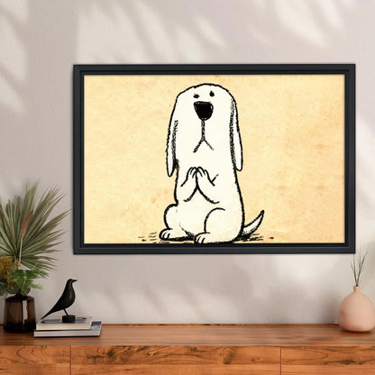 Cute Praying Long-Eared Dog Vintage Wall Art Print| Liberty Signs #L1604