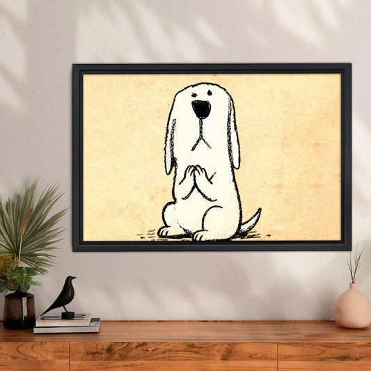 Cute Praying Long-Eared Dog Vintage Wall Art Print| Liberty Signs #L1604