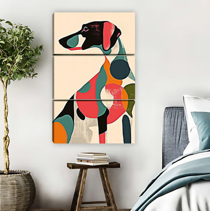 Colorful Geometric Dalmatian Abstract Wall Art Print|Liberty Signs #L848