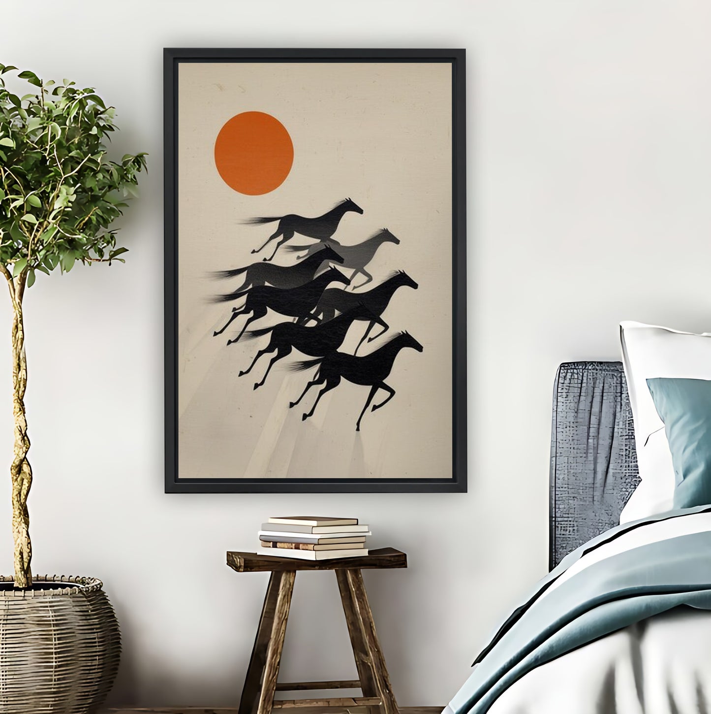 Mid-Century Running Horses Sun Art Print| Liberty Signs #L1626