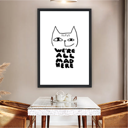 "We're All Mad Here" Cat Faces Wall Art Print| Liberty Signs #L1598