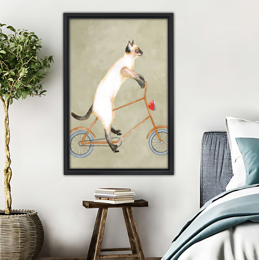 Cat on Bicycle Whimsical Art Print|Liberty Signs #L612