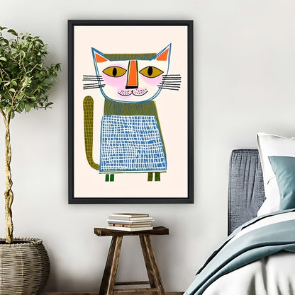 Whimsical Chef Cat Mid-Century Modern Wall Art Print| Liberty Signs #L1592