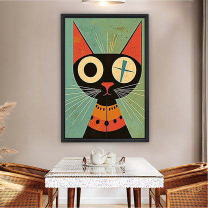 Mid-Century Modern Black Cat Abstract Wall Art| Liberty Signs #L1548