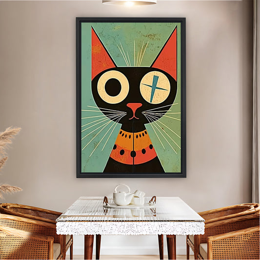 Mid-Century Modern Black Cat Abstract Wall Art| Liberty Signs #L1548
