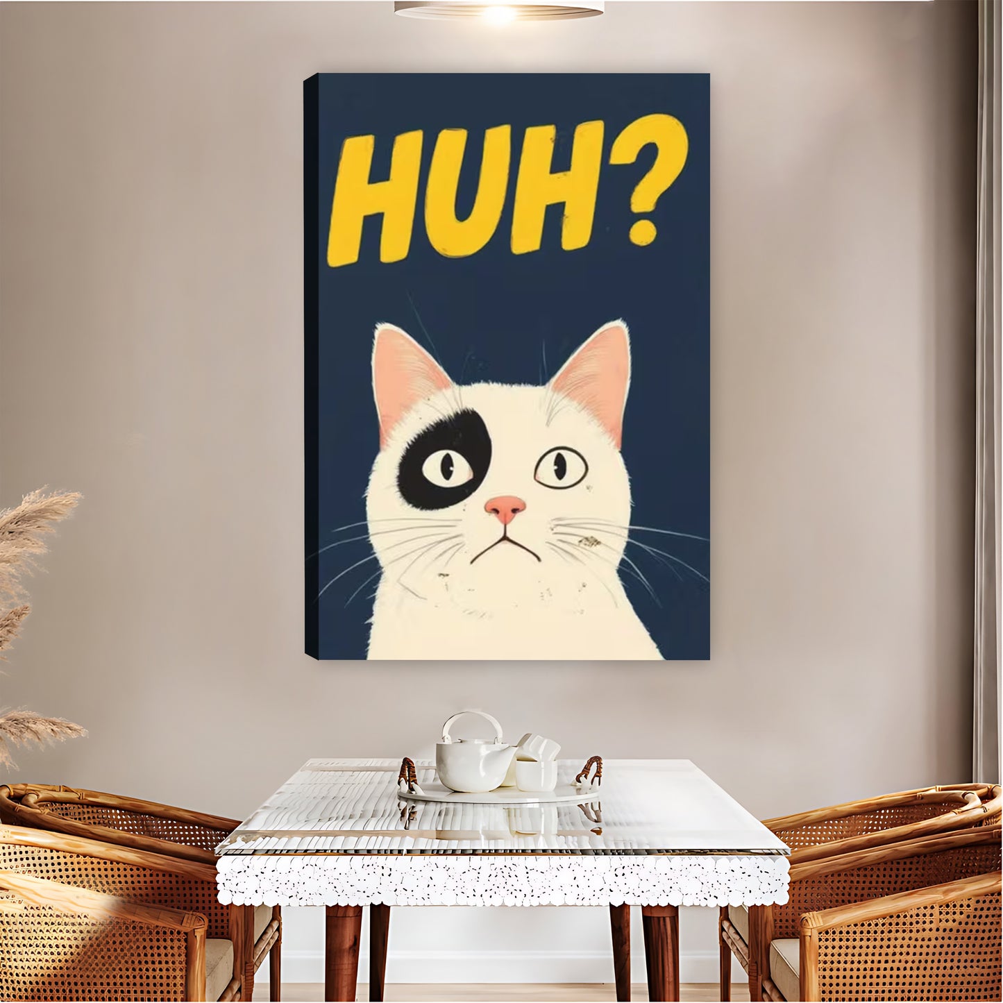 "HUH?" Confused Cat Meme Wall Art Print| Liberty Signs #L1586