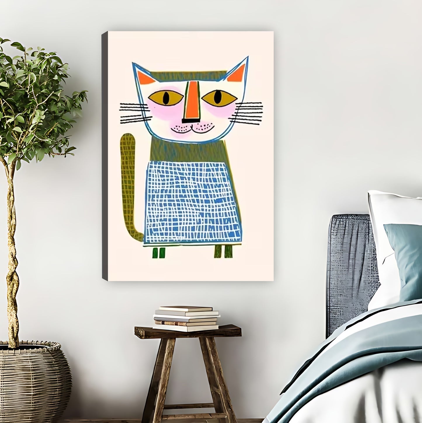 Whimsical Chef Cat Mid-Century Modern Wall Art Print| Liberty Signs #L1592