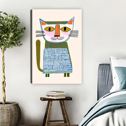 Whimsical Chef Cat Mid-Century Modern Wall Art Print| Liberty Signs #L1592
